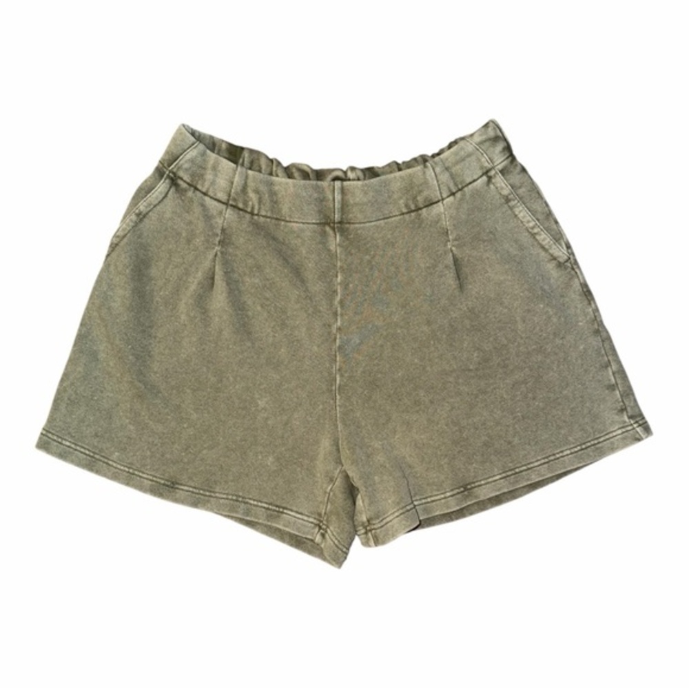 aerie High-Rise Olive Green Elastic Waistband Shorts